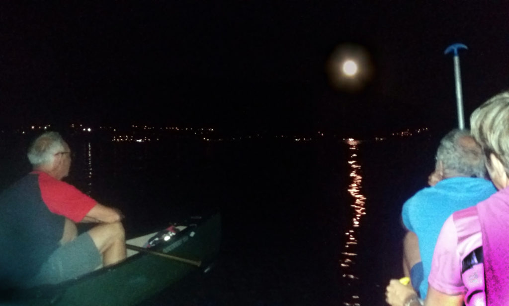 Pleine lune sur lac du Bourget - CLBCK RhônÔ Lac - rhonolac Chambéry Le Bourget canoë kayak