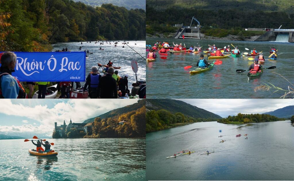 CLBCK Rhôn'Ô Lac 2026 rhonolac rhonolac.fr Chambéry Le Bourget canoë kayak Lac du Bourget canal de Savière Vieux Rhône CLBCK Conjux Chanaz Yenne Motz Aix les Bains Aix Riviera Abbaye d'Hautecombe Randonnée à la pagaie navigation de nuit pleine lune Savoie