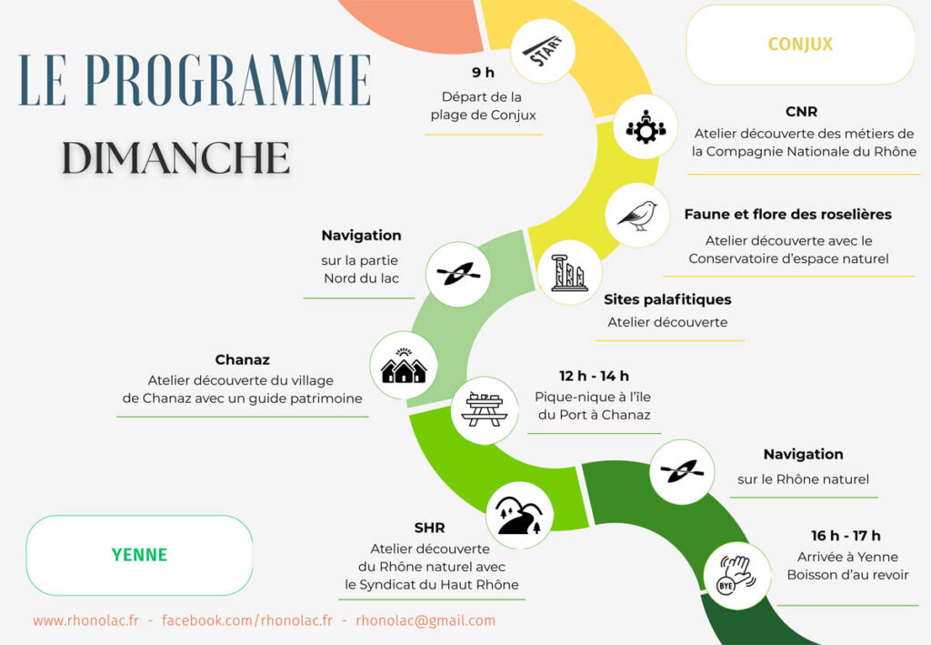 CLBCK Rhôn'Ô Lac 2026 rhonolac rhonolac.fr Chambéry Le Bourget canoë kayak Lac du Bourget canal de Savière Vieux Rhône CLBCK Conjux Chanaz Yenne Motz Aix les Bains Aix Riviera Abbaye d'Hautecombe Randonnée à la pagaie navigation de nuit pleine lune Savoie